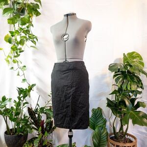 Catch My I Pinstripe Pencil Skirt, High Waist, Knee Length, Size 3